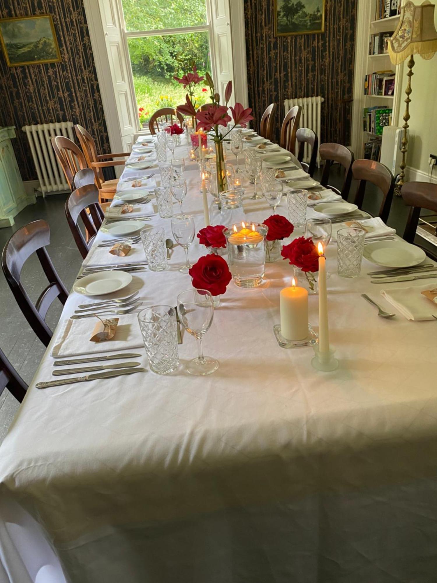 Clone Country House Охрим Экстерьер фото A table set for a formal dinner